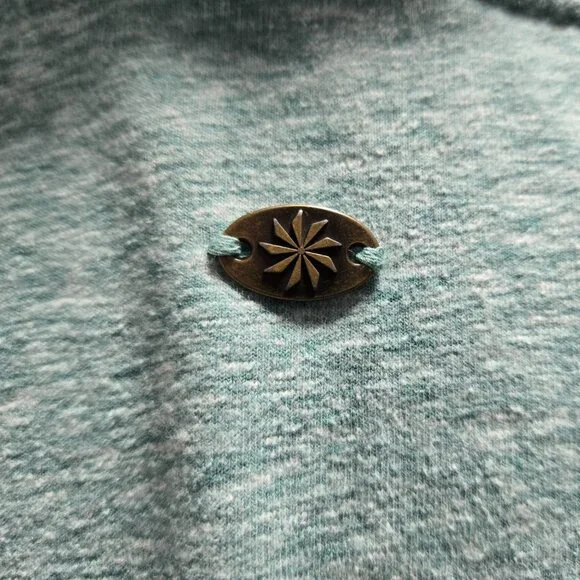 Athleta Coronada Funnel Cowl Neck Pullover Sweatshirt Blue Medium - Picture 3 of 4